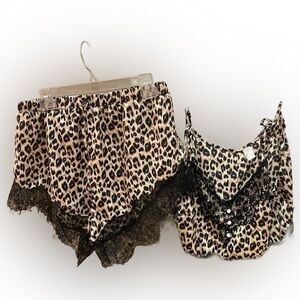 Unbranded leopard short lingerie set size l/xl